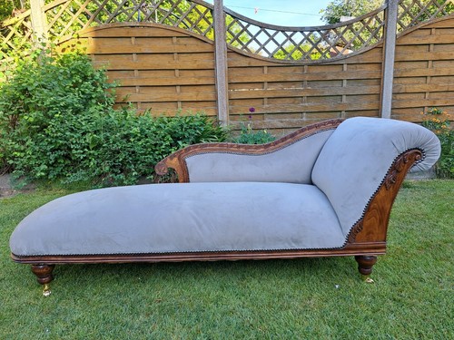 Champagne velvet chaise longue - velvet,