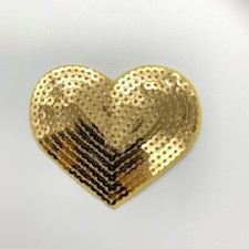 Embroidered Sequin Hearts 8cm
