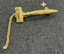 Vintage Gavel Lapel Pin "Past