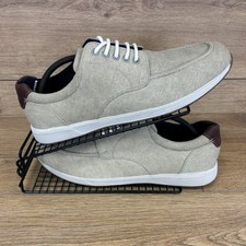 Hotter Shoes Men’s Size UK 11 Mersea Beige Canvas Boat Lace Up Gents