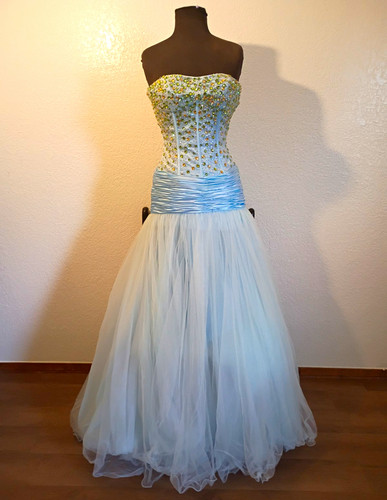 Sherri hill blue strapless - sherri,