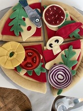 Kids Toy Pizza Felt Kitchen Set Pretend Kitchen Gift Christmas