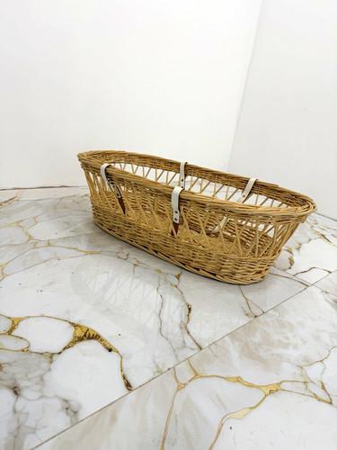 Wicker oval moses basket - wicker,