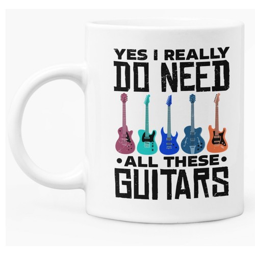Funny guitar themed mug - themed,