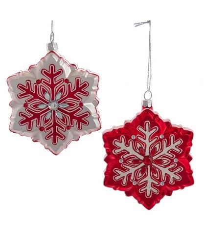 Set red white snowflake - set,