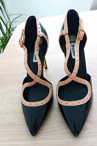 Dune london black beige stud - black,