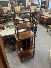 Victorian Revival Solid Mahogany What-Not Corner Display Shelf