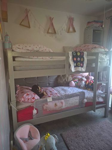Grey wooden single bunk - grey, bed