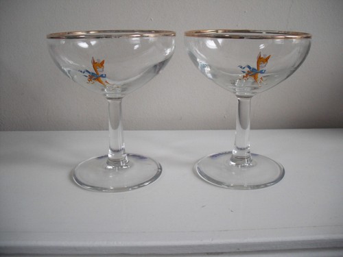 Pair vintage babycham - of,