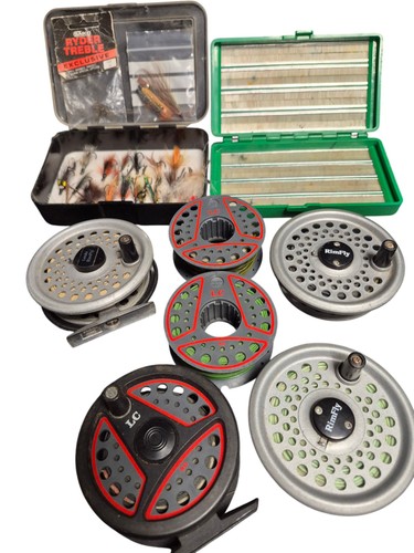 Assorted fly fishing reels and - fishing,