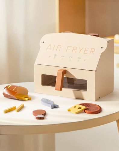 Wooden play kitchen air fryer - kitchen,