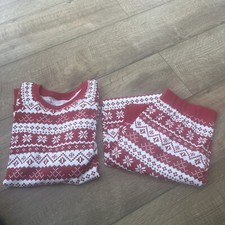 Girls red fair isle Scandi pyjamas PJs Matalan age 13 worn once - Long Sleeve 