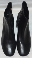 LADIES M&S COLLECTION GENUINE LEATHER BLOCK HELL ANKLE BOOTS SIZE 6 BLACK
