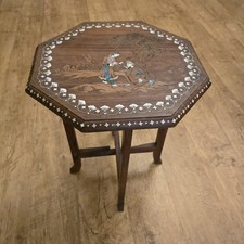 Antique  Octagonal Folding  Anglo Indian Side Table