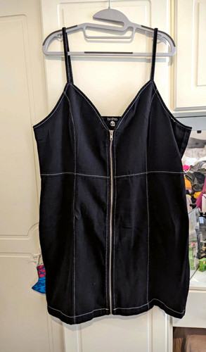 Boohoo black denim zip - boohoo,