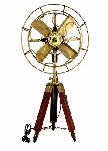 Antique style brass floor fan - style,