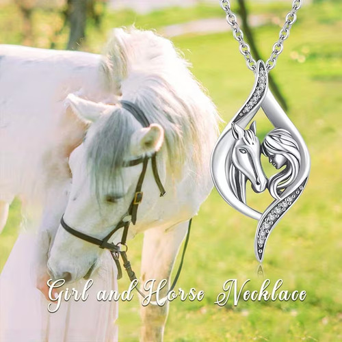 Girl and horse pendant - girl,