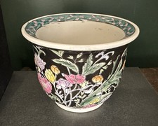 Beautiful Objects: Vintage Kewdos Ltd Black Ceramic Planter Jardiniere Oriental