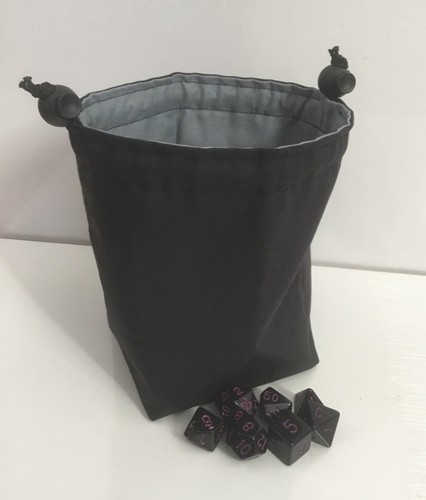 Dice bag black silver - dice, black/silver