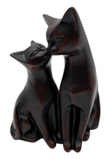Cat Couple Figurine Kiss Love Statue Sculpture Modern Decor 7" - C94 O690
