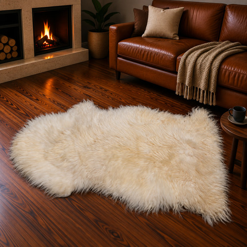 Genuine ivory sheepskin rug - genuine,