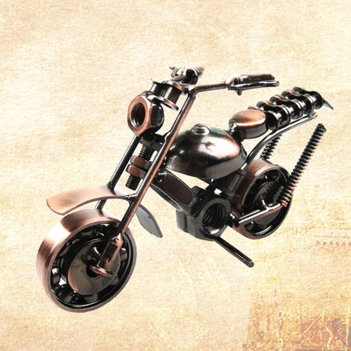 Bronze tone iron motorcycle - bronze,