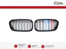 BMW 1 Series F20 F21 3 & 5 Door 15-18 LCI Black M Power Twin Bar Kidney Grills
