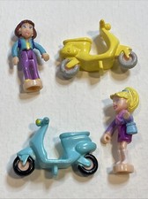 Polly Pocket  Cellular Mobile Phone Spares 2x Doll Figure Scooter / Moped / Bike