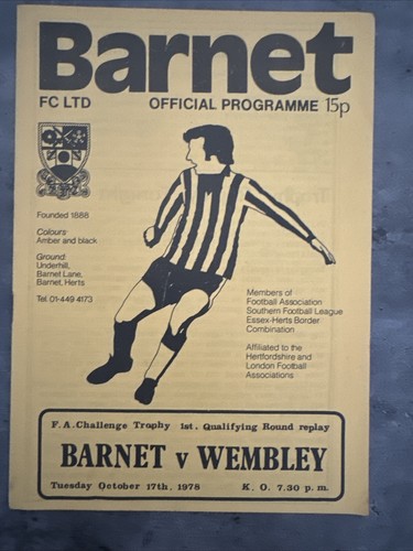 Barnet wembley 10 1978 - v, 17/10/1978