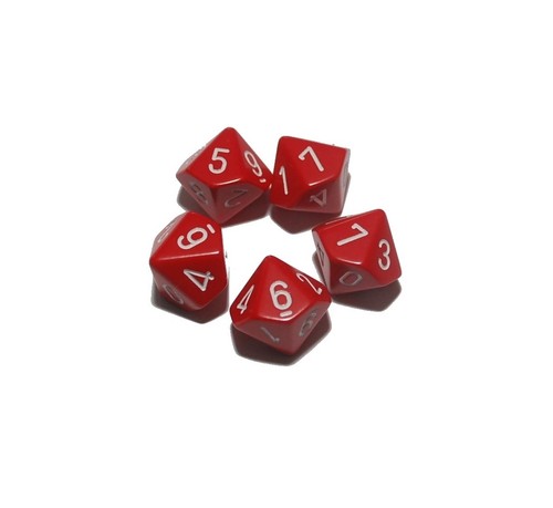 Poly dice red - d10, 10