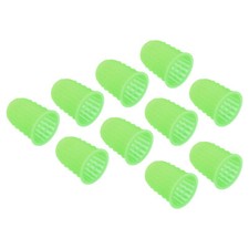 10pcs Rubber Finger Tips Thumb Fingertip Protector Thimble Green Small Size