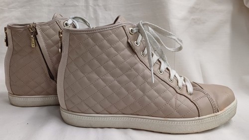 Geox beige quilted wedge ankle - beige,