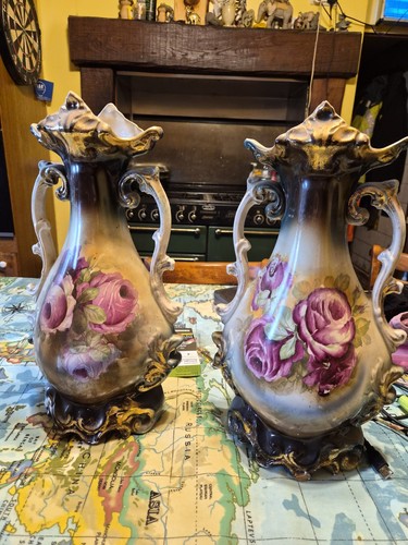 Antique ceramic mantle vase - ceramic,