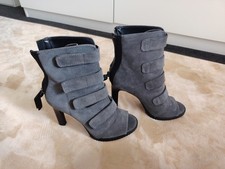 DKNY Grey Suede Peep-Toe