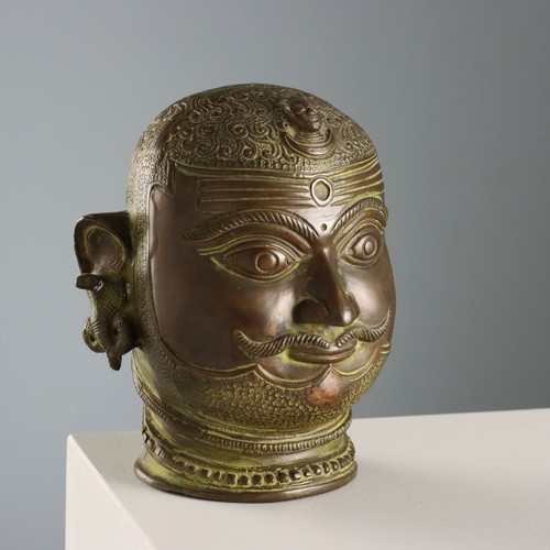 Antique bronze head lord shiva - head,