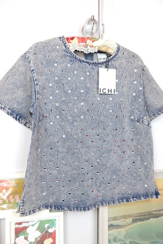 Rhinestone mirror jeans