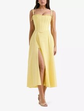 House Of CB Clarabelle Midi Dress In Yellow - Size S