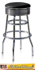 BS-29 Black Bel Air Bar Stool Diner Counter Bar Chair Fifties America Style USA