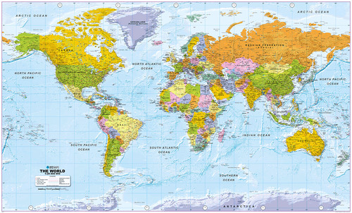 Large world map - large,