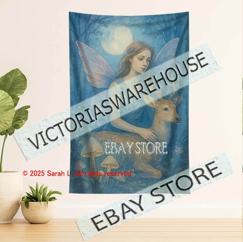 Fairy deer tapestry fantasy