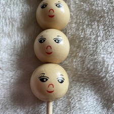 10 x 20mm cream  Wooden FACE