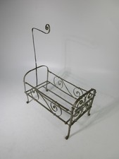 Antique Victorian Wrought-Iron Doll's Bed Cot Toy 12"