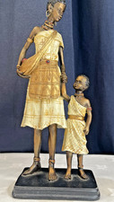 Gleneagles Studio Maasai Women & Child Figurine 28cm Tall African Tribal Art