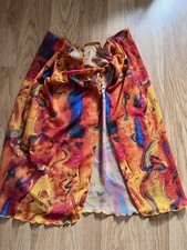 Stunning Bright Orange Multi Colour kiniki tan through short sarong bnwot 14-20