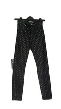 Topshop Jamie black washed diamante jeans womens Size 25" 30L