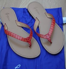 Handmade Italian Desiger leather sandals UK 4 Snake skin Burnt Sienna RRP £149