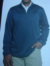 Golf Jacket Pebble Beach Navy Blue Dry-Luxe Performance Pullover 1/4 Zip Top  XL