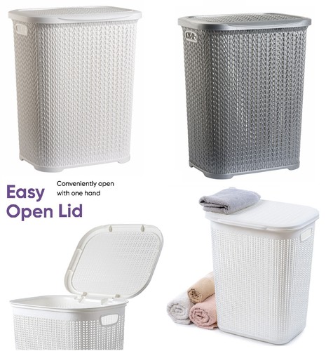 Large plastic laundry basket - plastic,