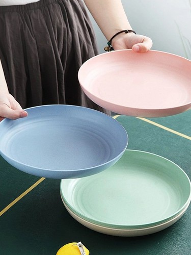 4pcs wheat straw - 4pcs, plates
