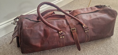 Leather weekend bag - weekend, genuine